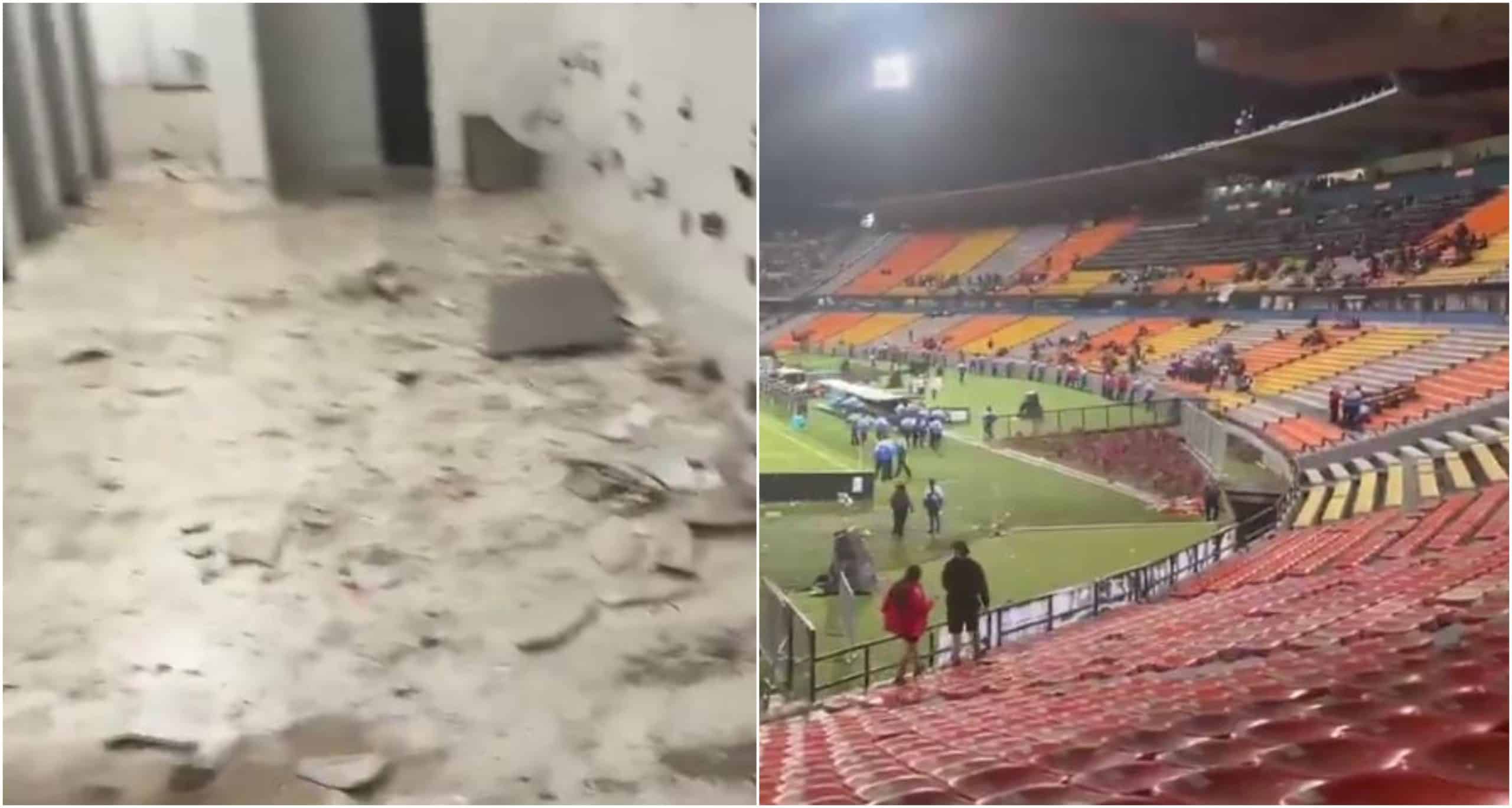 Así quedó el estadio tras los disturbios de hinchas del DIM en el partido ante Flamengo