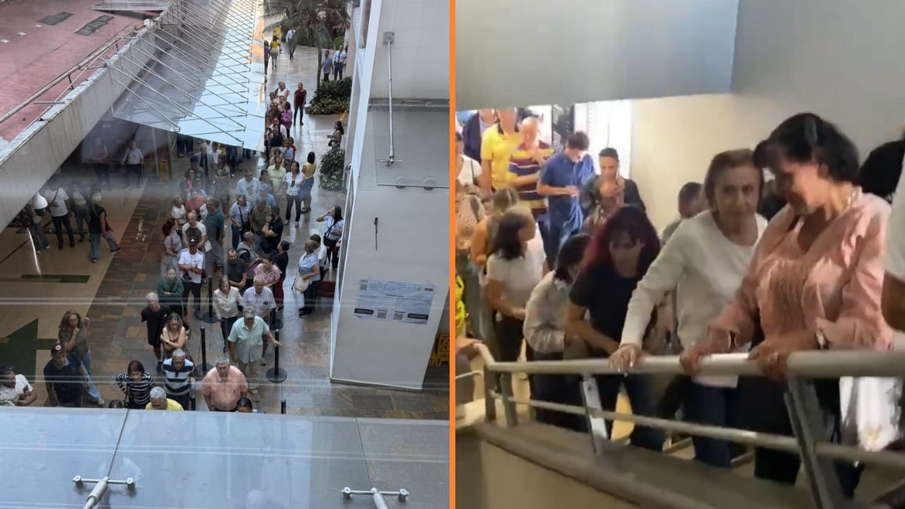 Dificultades en el acceso al puesto de votación en el Centro Comercial San Diego de Medellín