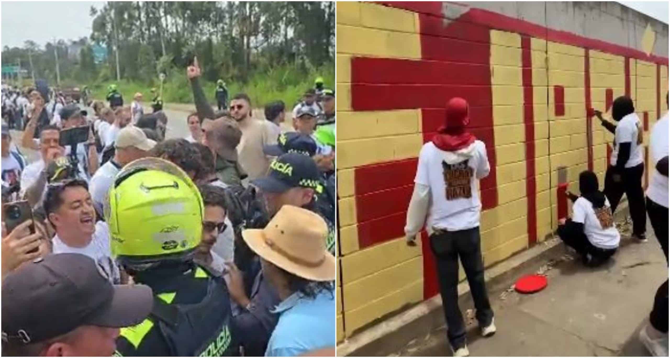 Confrontación por mural contra el expresidente Uribe cerca a su finca en Llanogrande