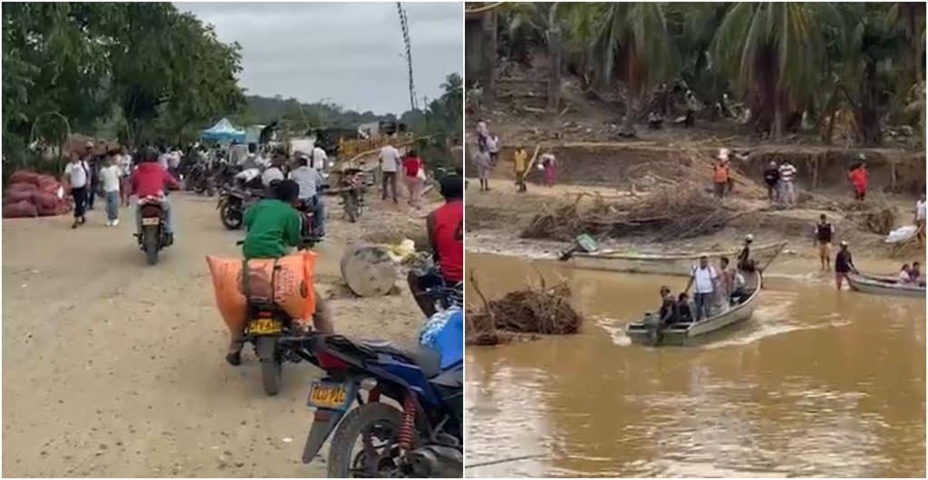 Plantón para la intervención del puente Jalisco sobre el río San Juan