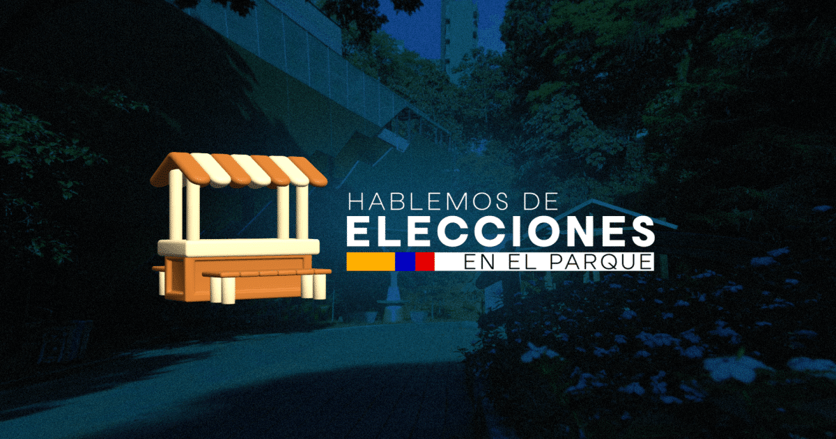 Banner del especial: Hablemos de Elecciones en el parque con el logo en el centro