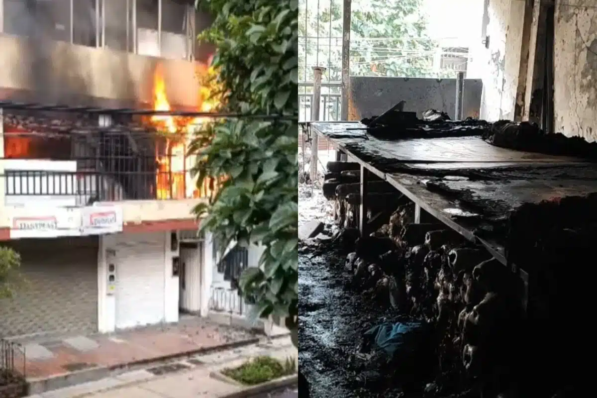 Incendio devastador en un edificio de Itagüí afecta a talleres de confección