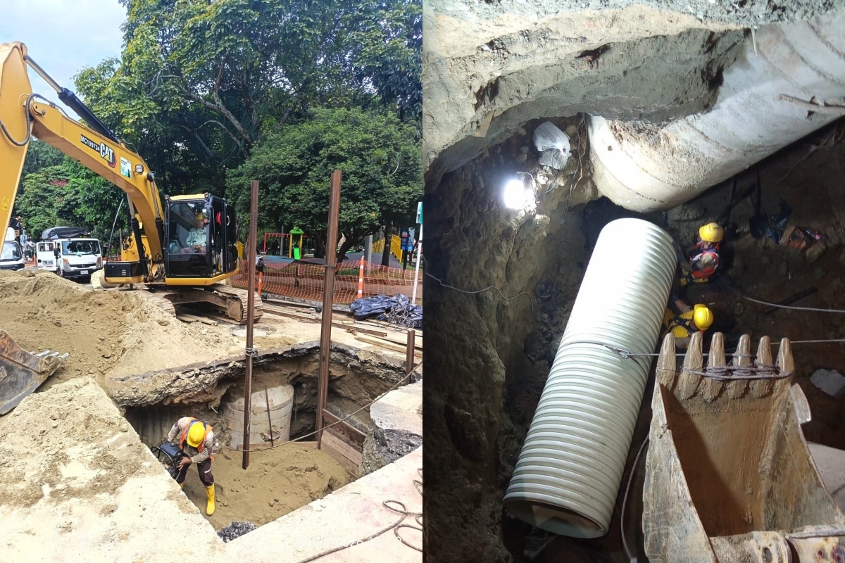 Avanza reparación del daño en el alcantarillado del barrio Los Ángeles en Medellín