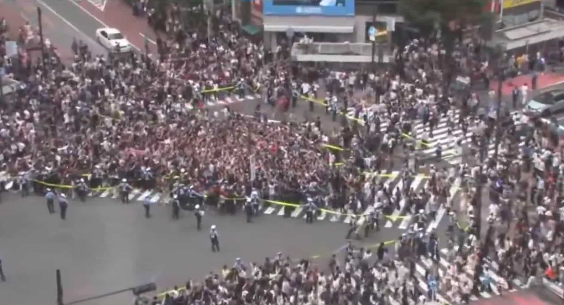 Así fue la espectacular celebración de Japón en Shibuya tras su triunfo en el Mundial