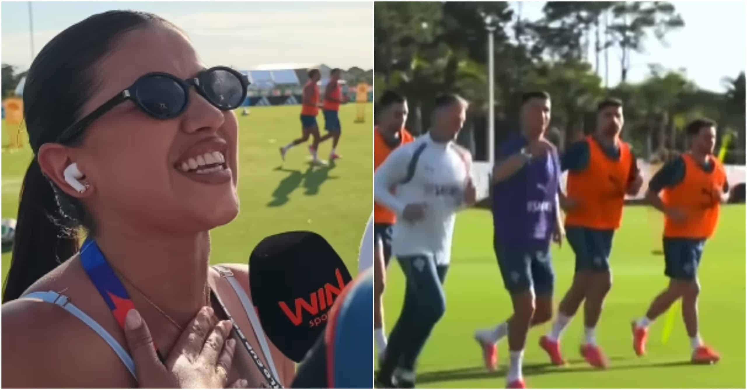 Así fue la reacción de periodista colombiana luego de que Cristiano Ronaldo le respondiera el saludo