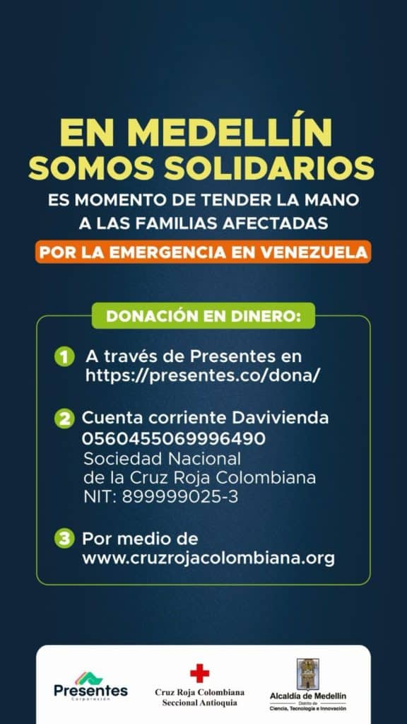 Apoyo a venezolanos en Medellín