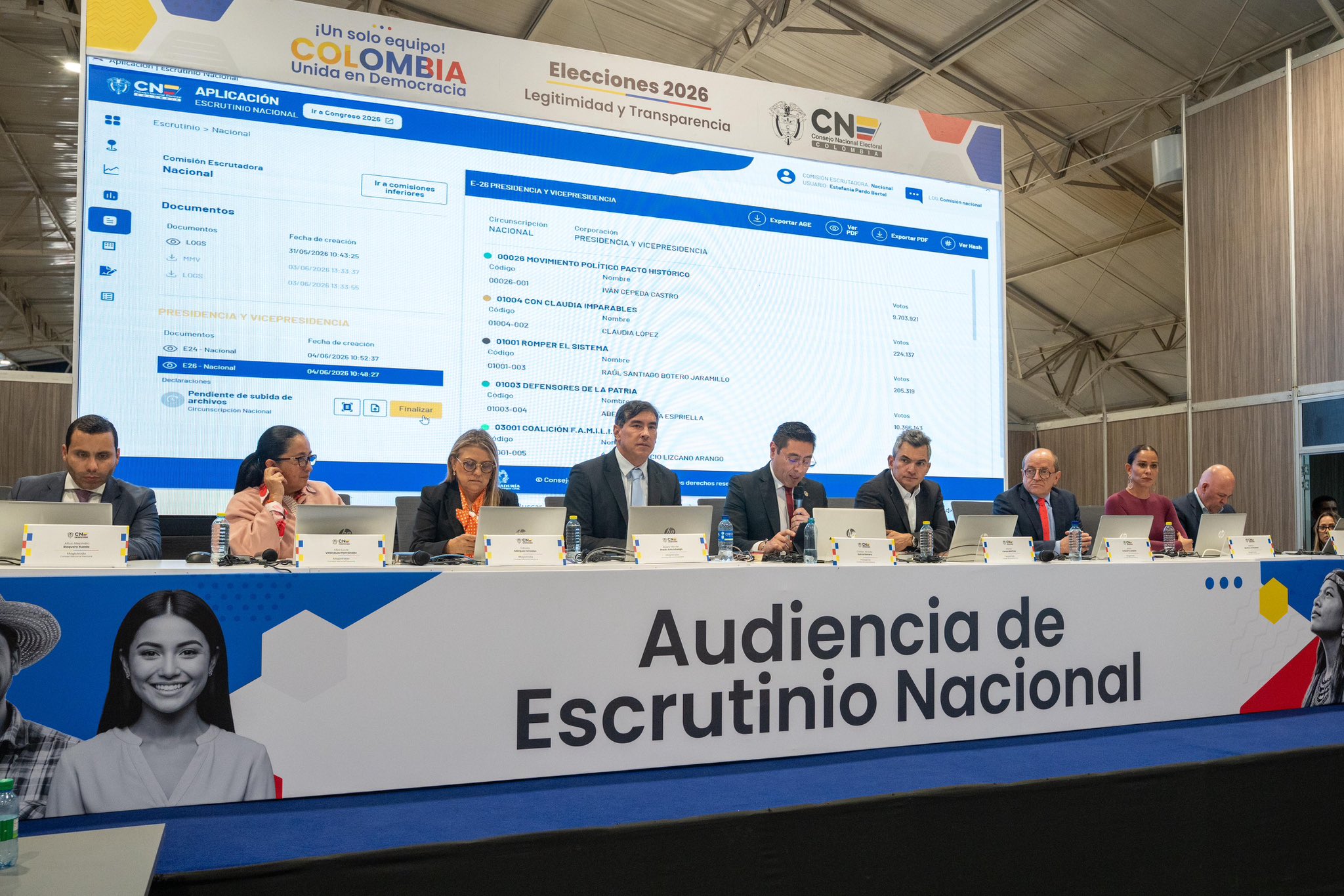 El Consejo Nacional Electoral declara oficialmente los resultados de la primera vuelta presidencial