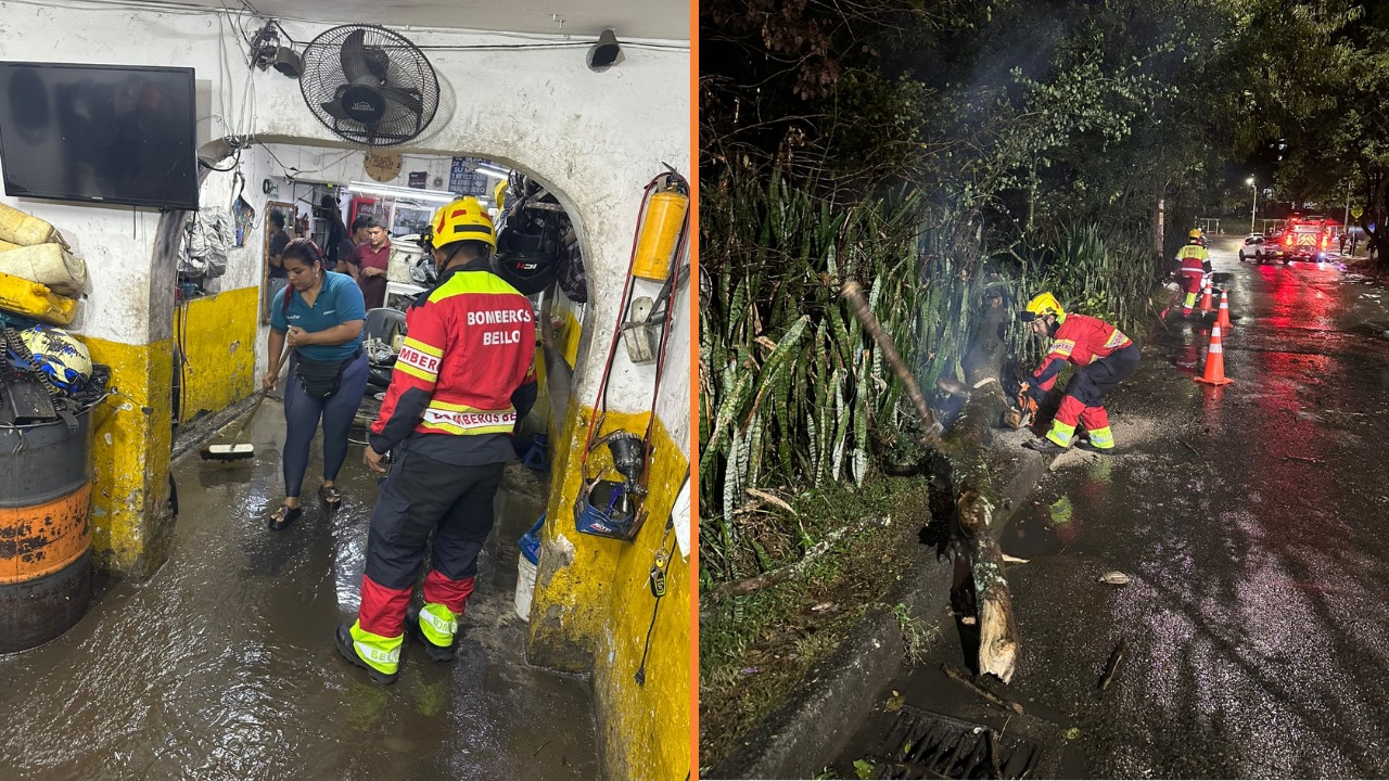 Inundaciones y fuertes lluvias en Bello generan emergencias