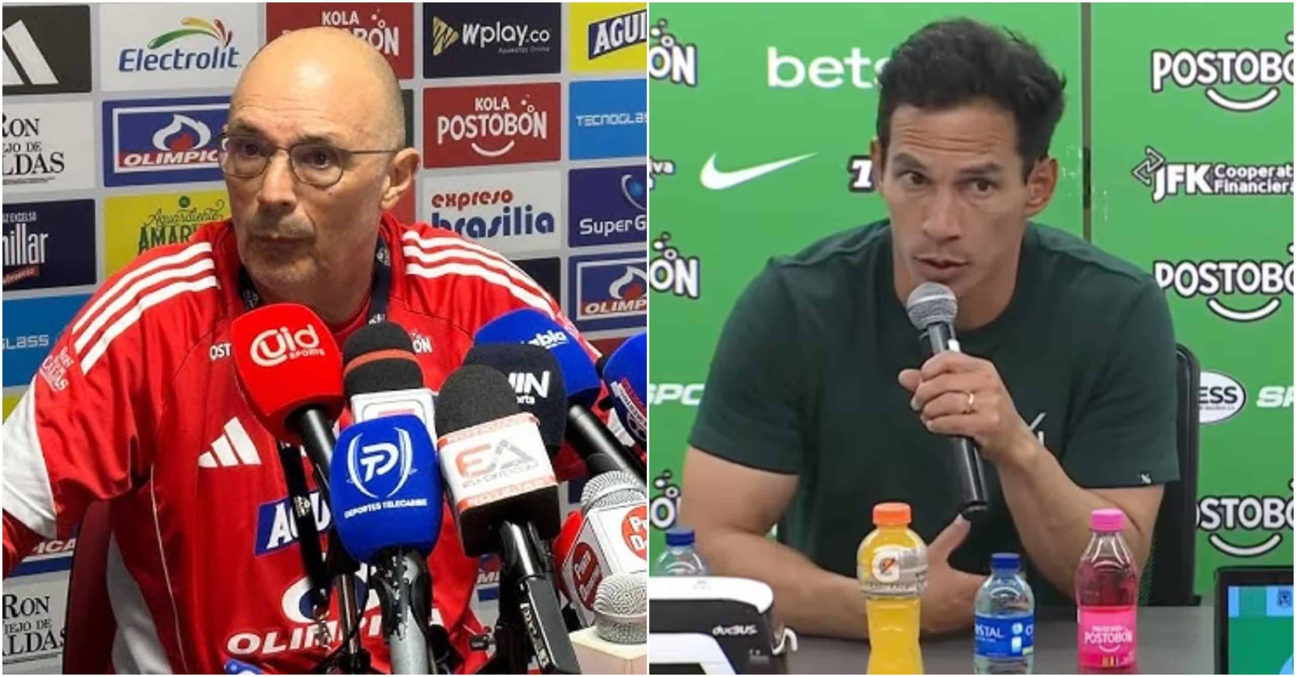 Lo que dijeron los técnicos de Junior y Nacional, antes de la primera final del fútbol colombiano