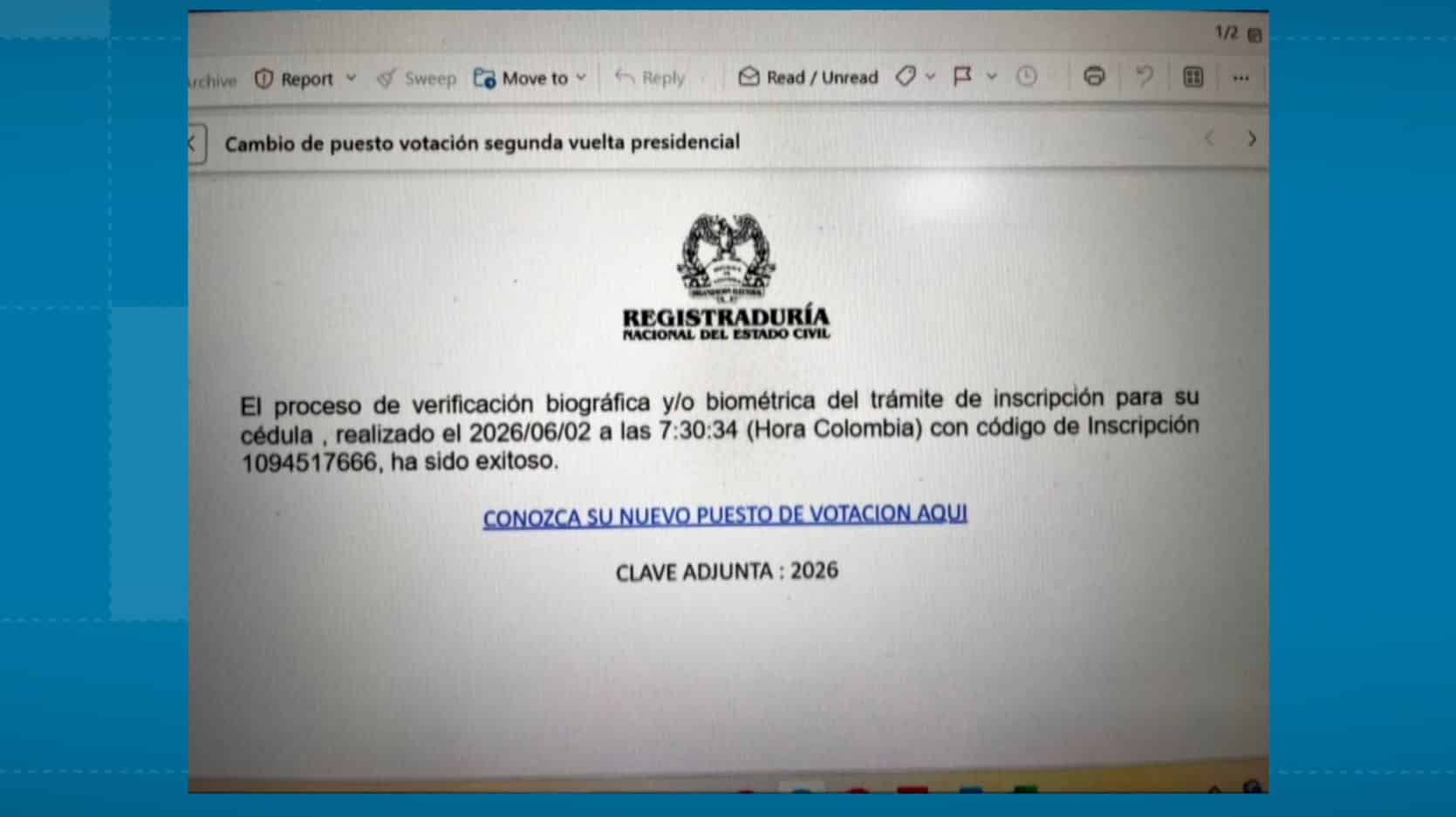 ¡No caiga! Registraduría alerta por correos falsos sobre cambios en los puestos de votación