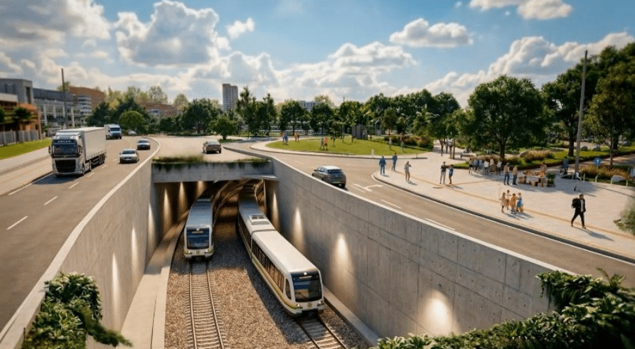 Avances en la construcción del Metro de la 80 en Medellín