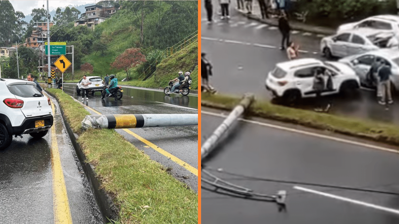 Choque múltiple en la variante a Caldas genera fuerte congestión en el sur del Valle de Aburrá