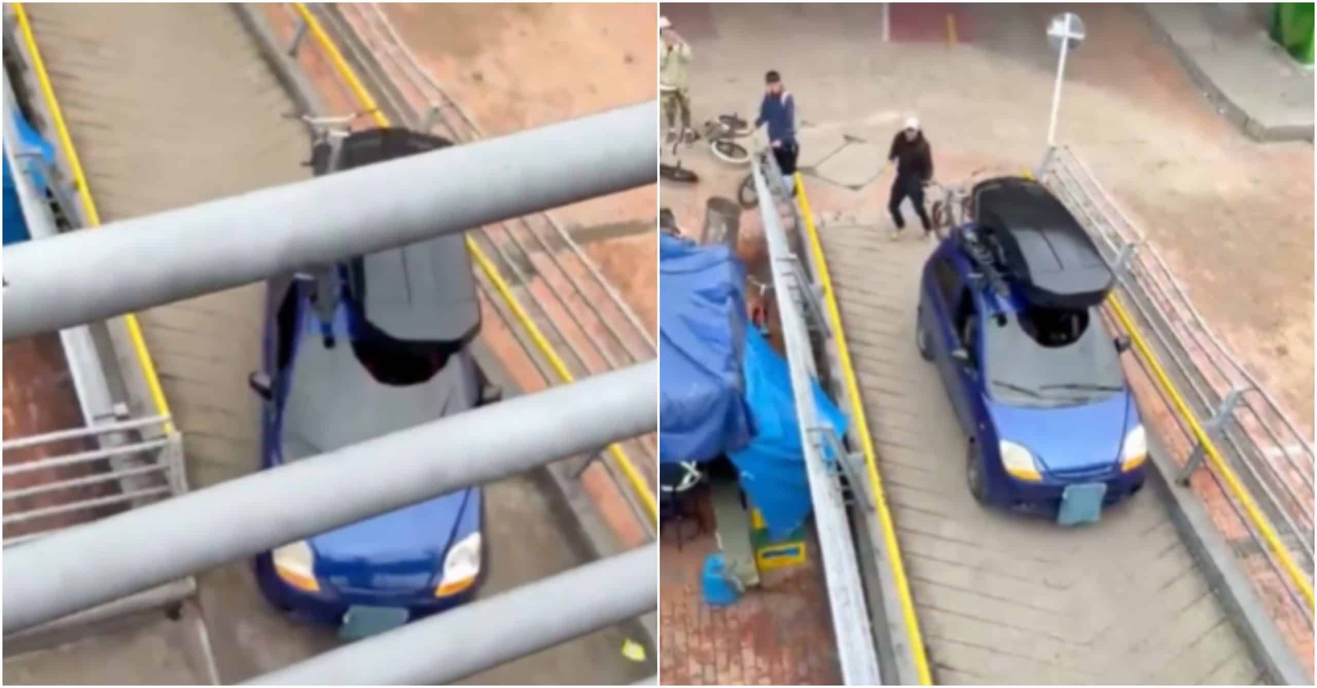 Habló dueña del carro que fue grabado transitando por un puente peatonal No ha salido el traspaso