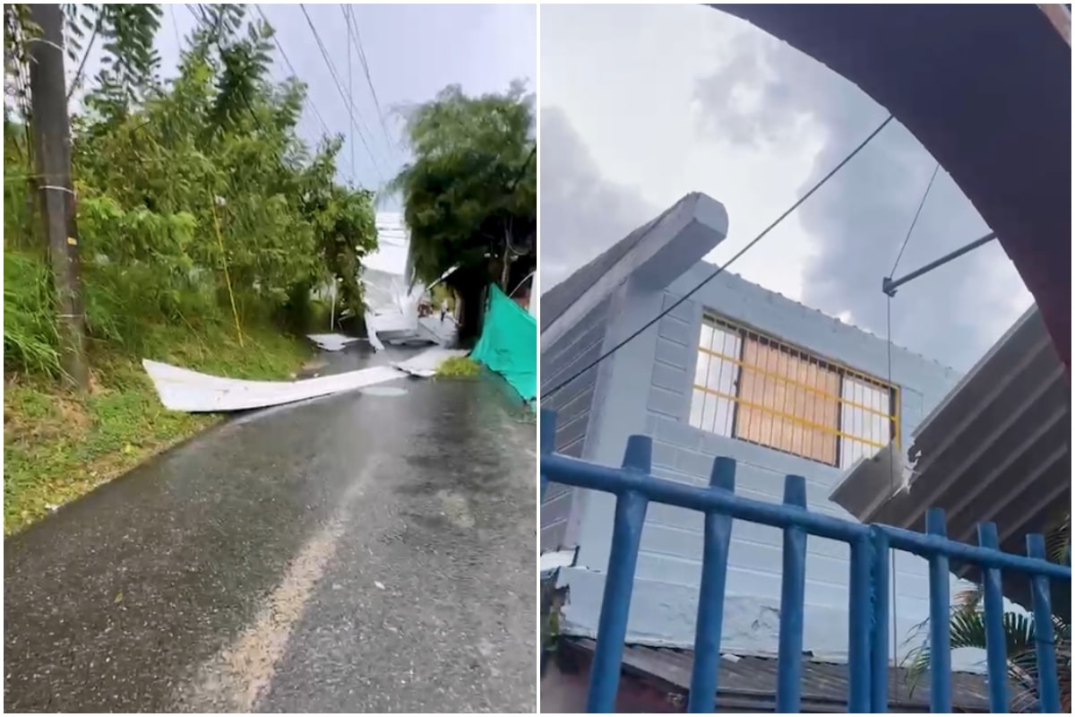Vendaval en Amagá deja colegio destechado y provoca inundaciones