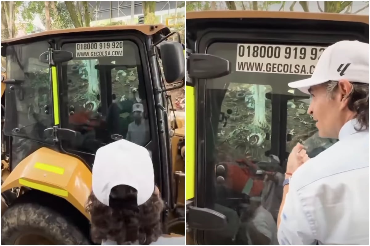 El curioso momento del alcalde Federico Gutiérrez y un trabajador en Medellín
