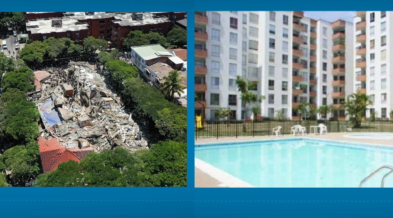Antes y después: así cambió Cali tras el terremoto que dejó edificios reducidos a escombros
