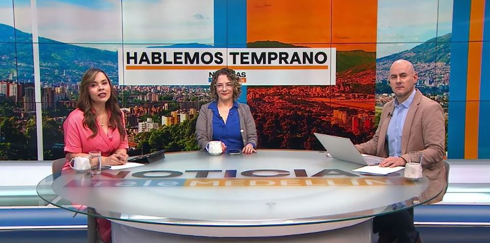 Así fue el momento exacto del temblor durante entrevista en el set de Noticias Telemedellín