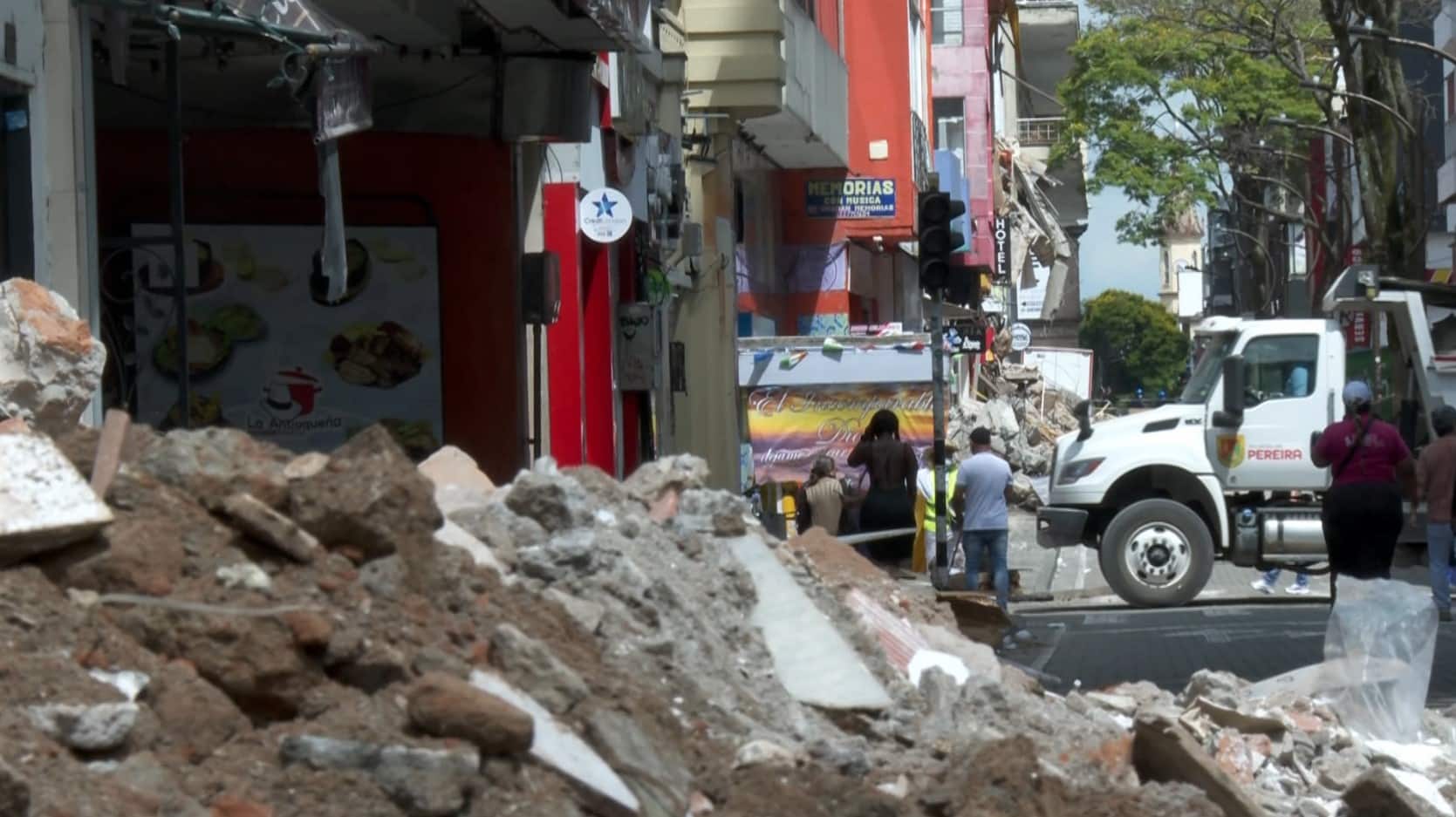 Así quedó el centro de Pereira, uno de los puntos más afectados por el terremoto
