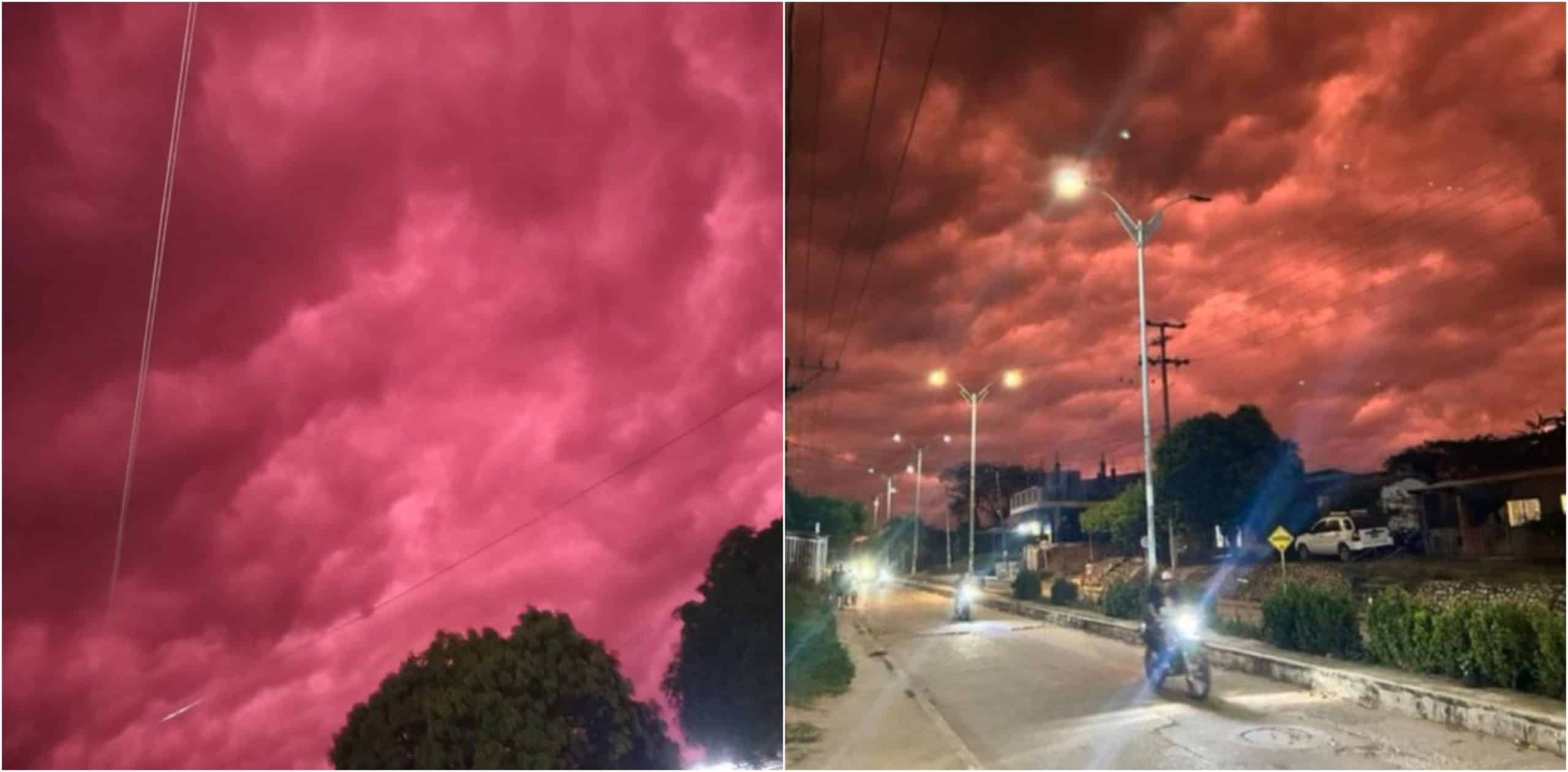 ¿Hermoso o aterrador? El curioso color rojizo que cobijó a un municipio de la costa colombiana