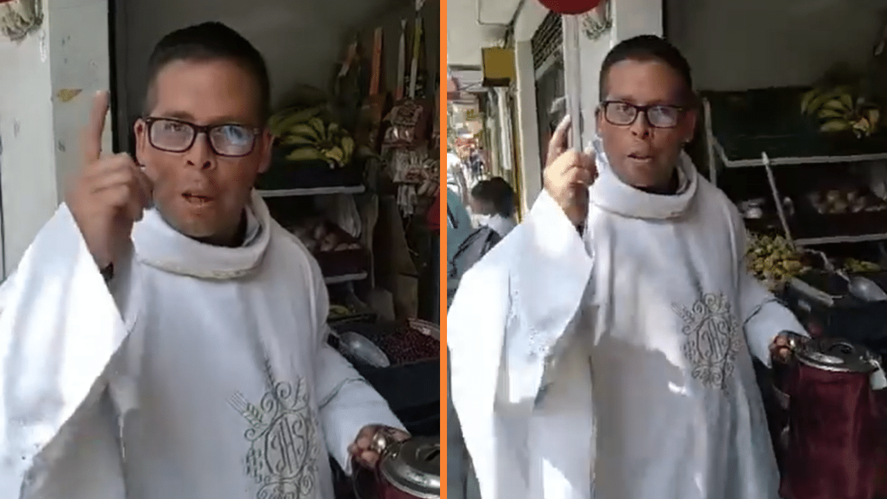 Intervención de las autoridades en Medellín ante un hombre disfrazado de sacerdote