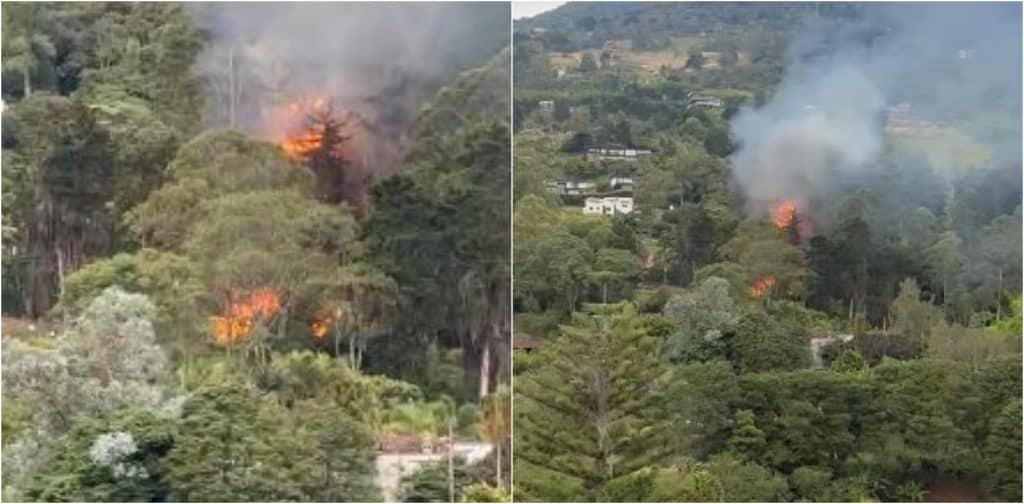 Incendio en El Poblado afecta zona boscosa y cabaña de madera