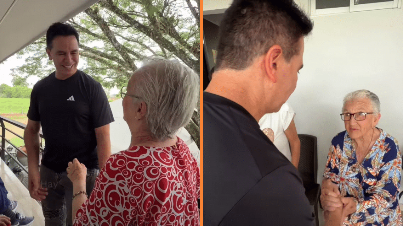 Jhonny Rivera compartió con los adultos mayores que hospedó en su finca tras el terremoto