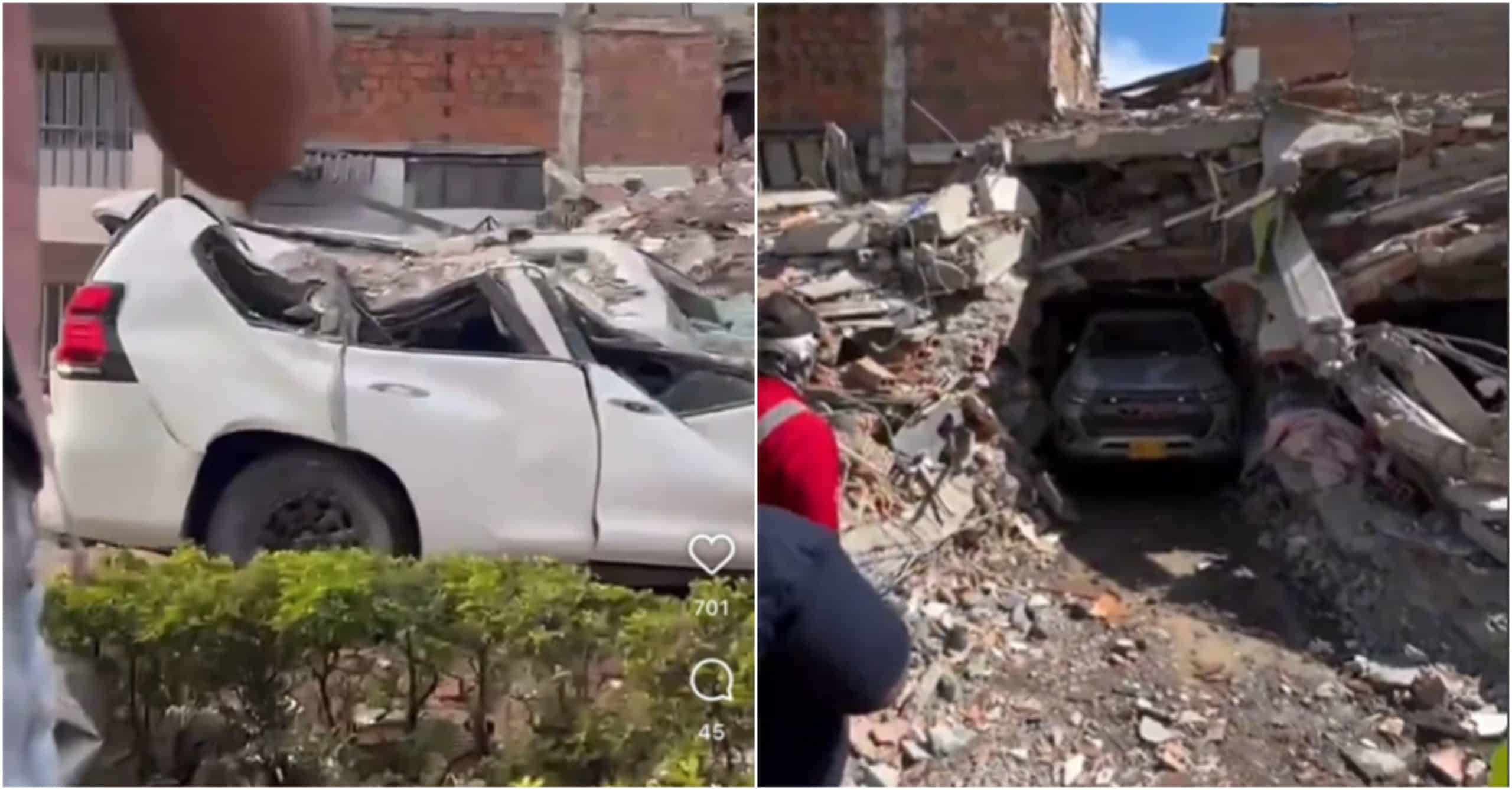 Las camionetas que se vuelven virales por seguir funcionando tras ser aplastadas por los escombros en el terremoto