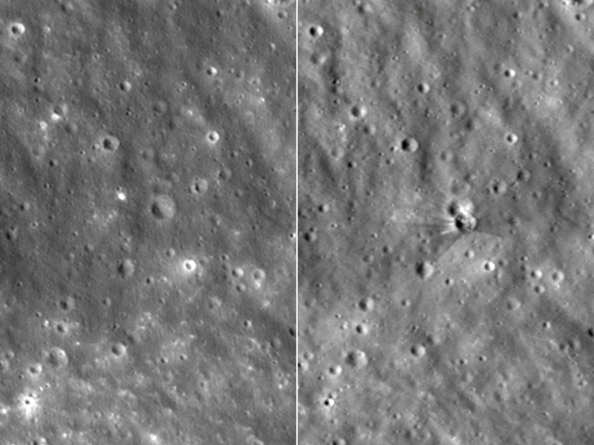 La NASA revela imágenes del cráter que dejó en la Luna el impacto de un cohete de SpaceX