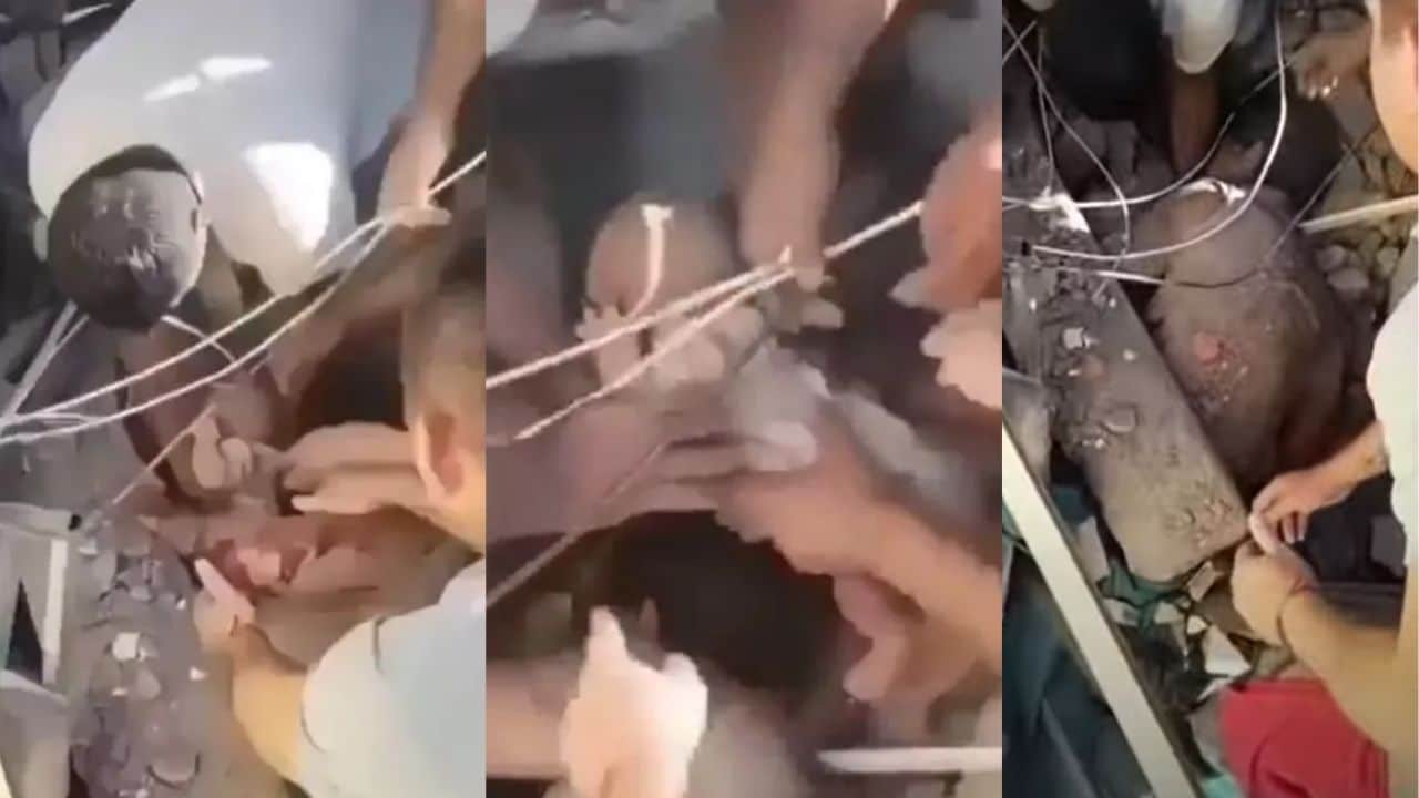 ¡Vida bajo los escombros! Rescatan a madre y bebé en Cali