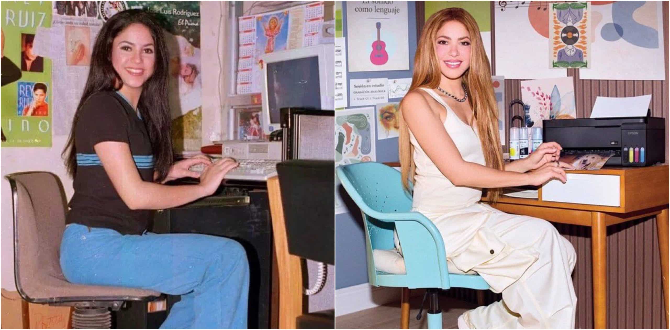 Shakira recrea famosa foto que se volvió meme 29 años después y luce espectacular