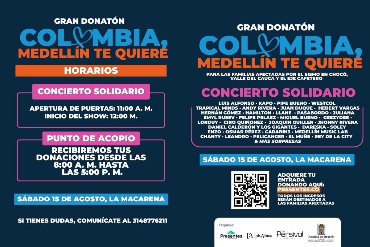 Medellín se une en solidaridad: Gran concierto 