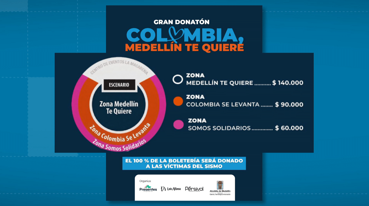 Gran donatón y concierto solidario en Medellín