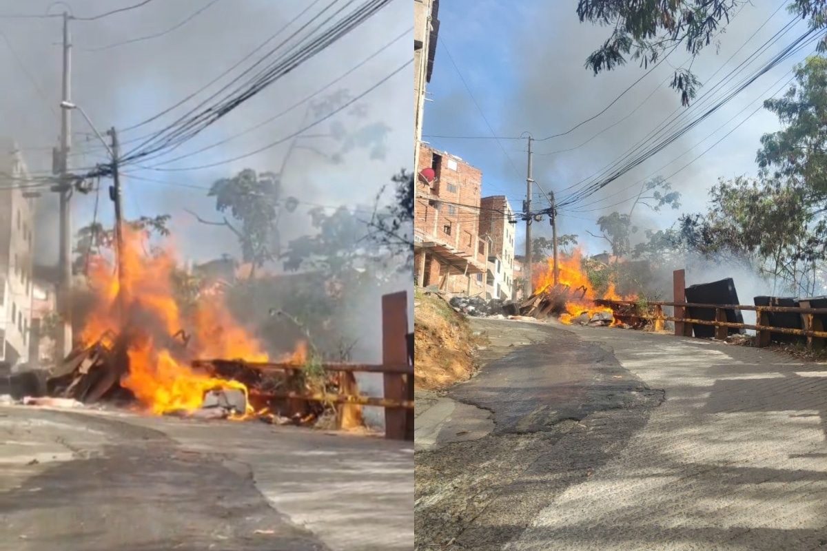 Incendio en La Gabriela, Bello, por quema de cables