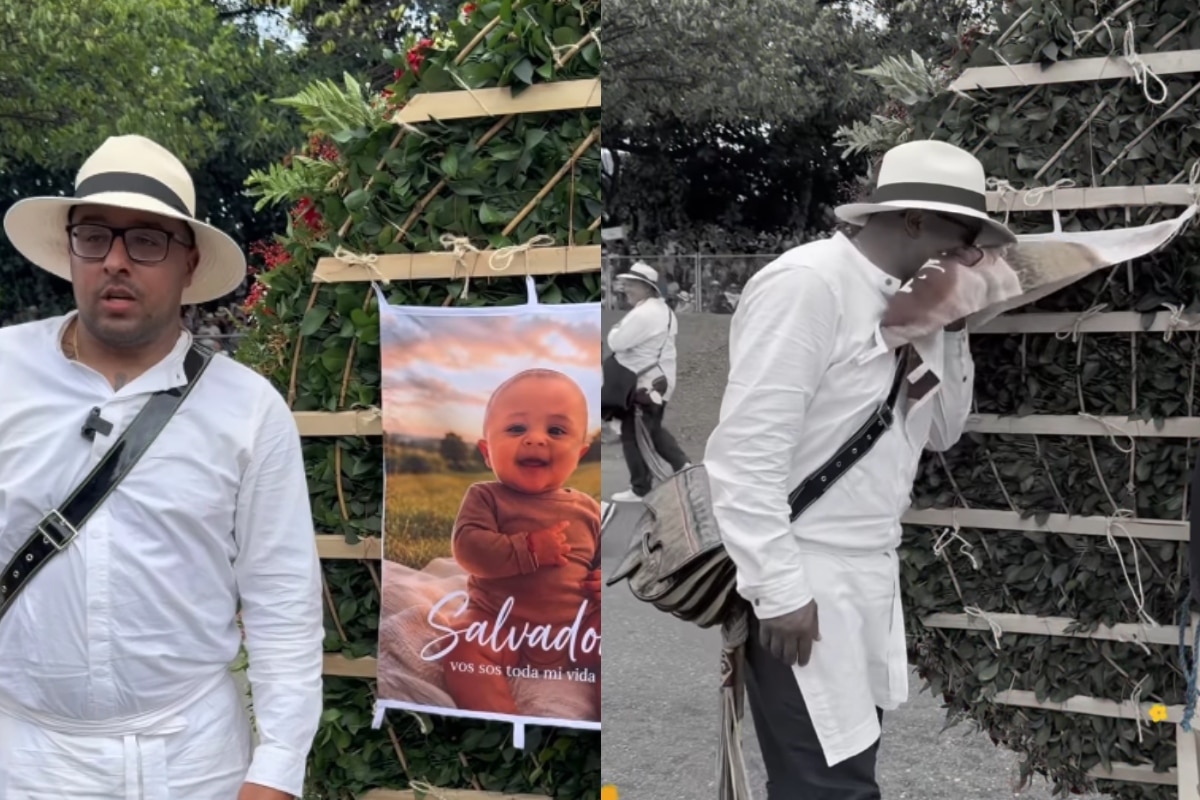 “Espero que mi hijo continúe con el legado”: silletero desfiló por su pequeño Salvador