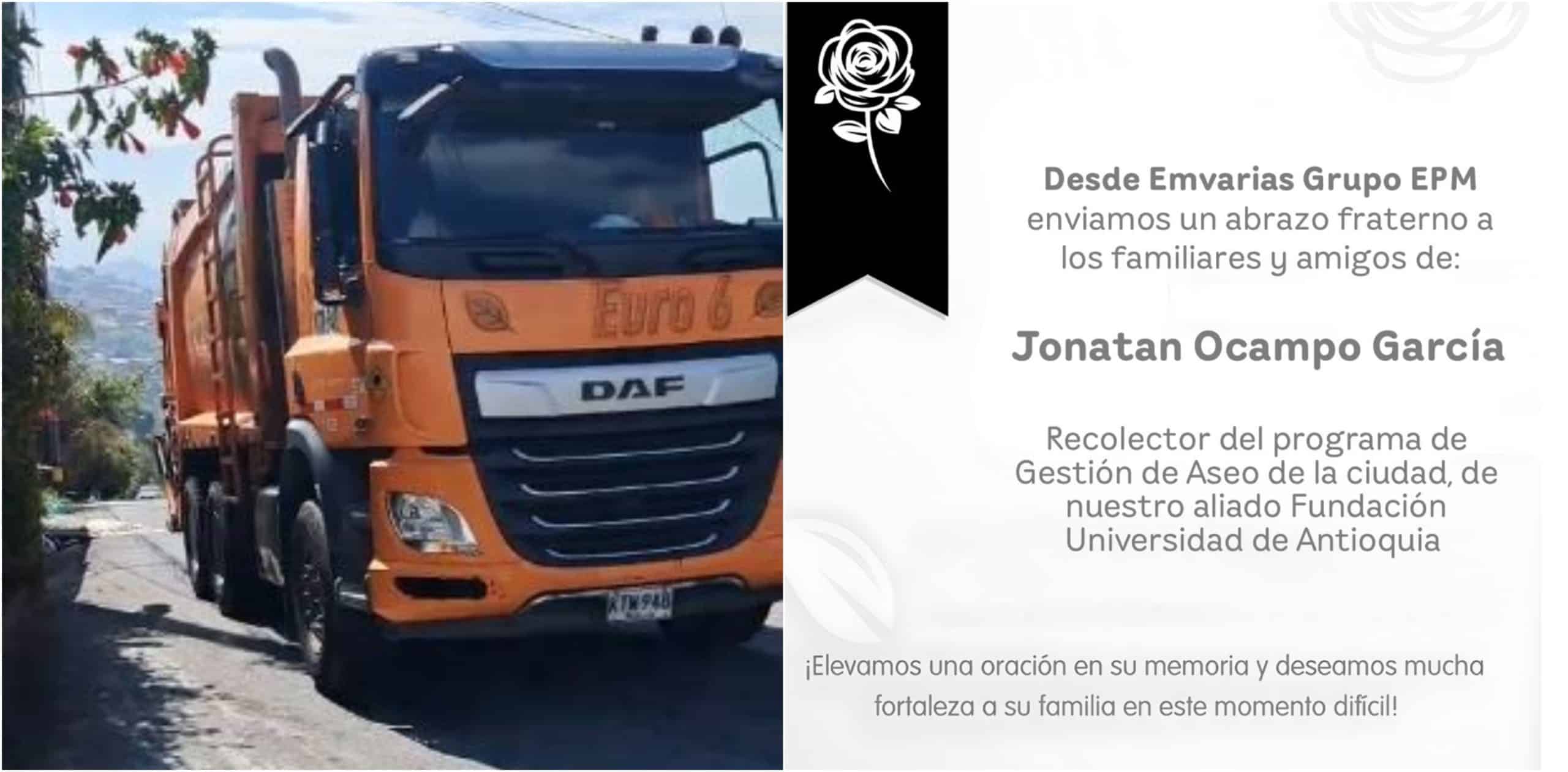 Emvarias confirma la identidad del operario que murió en accidente con camión recolector