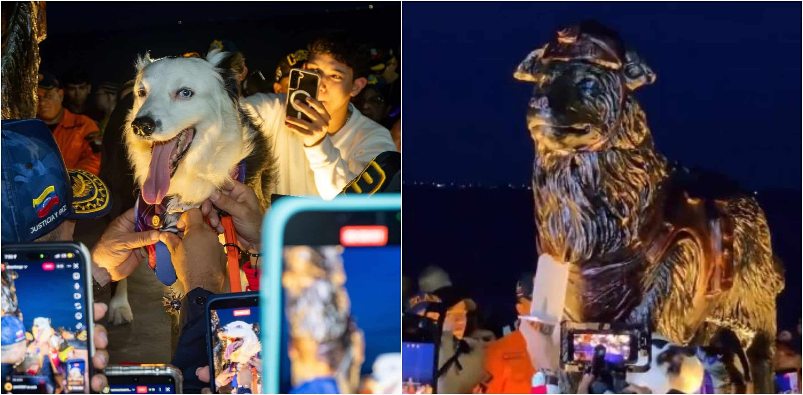 En Venezuela rinden homenaje a perro rescatista en terremotos con estatua de bronce