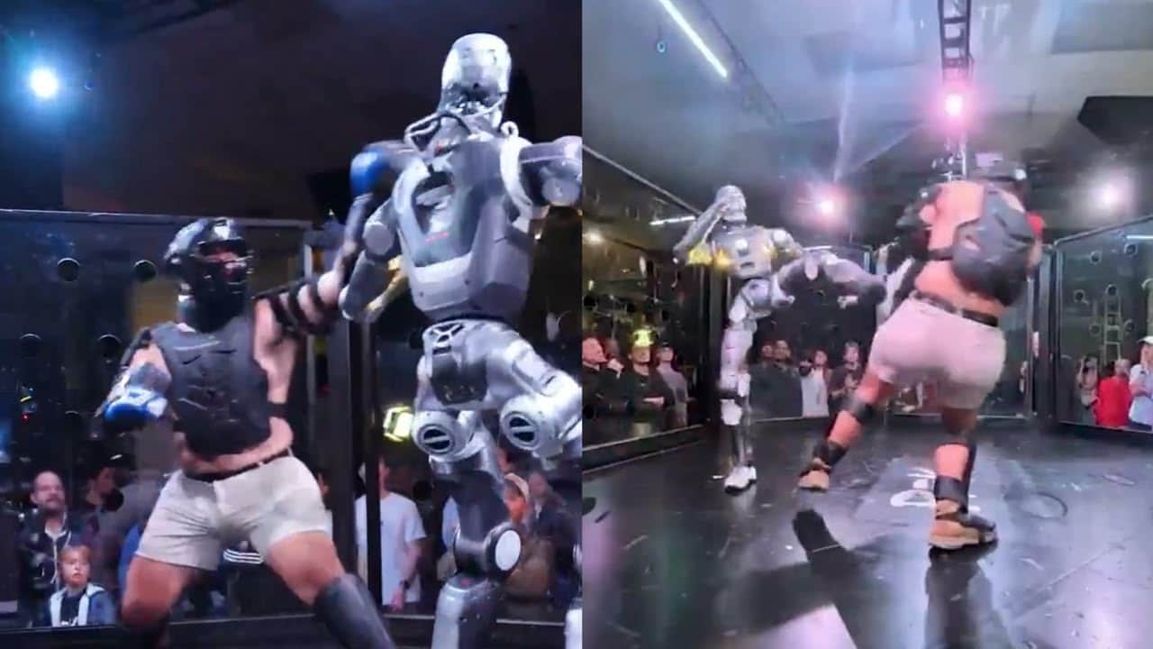 Humano vs. Robot: la primera pelea de este tipo terminó con un desenlace inesperado superando la ficción