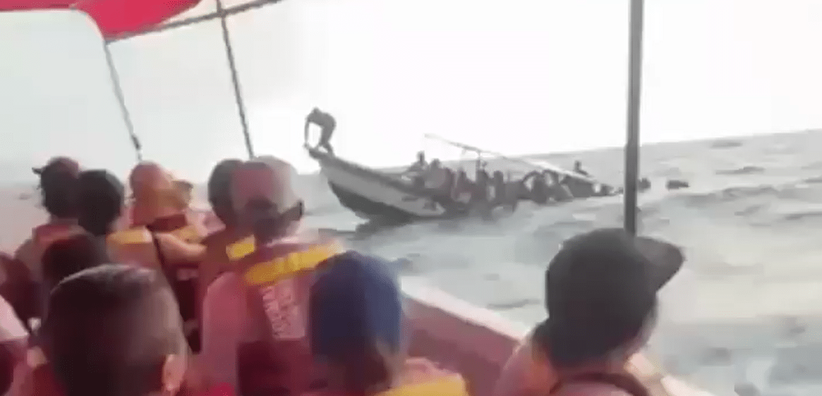 Lancha con turistas se volcó en Santa Marta y generó pánico