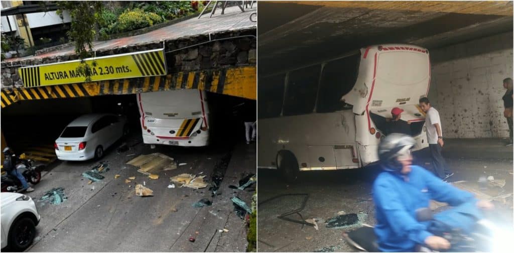 Vehículos atrapados en el deprimido del barrio Suramericana