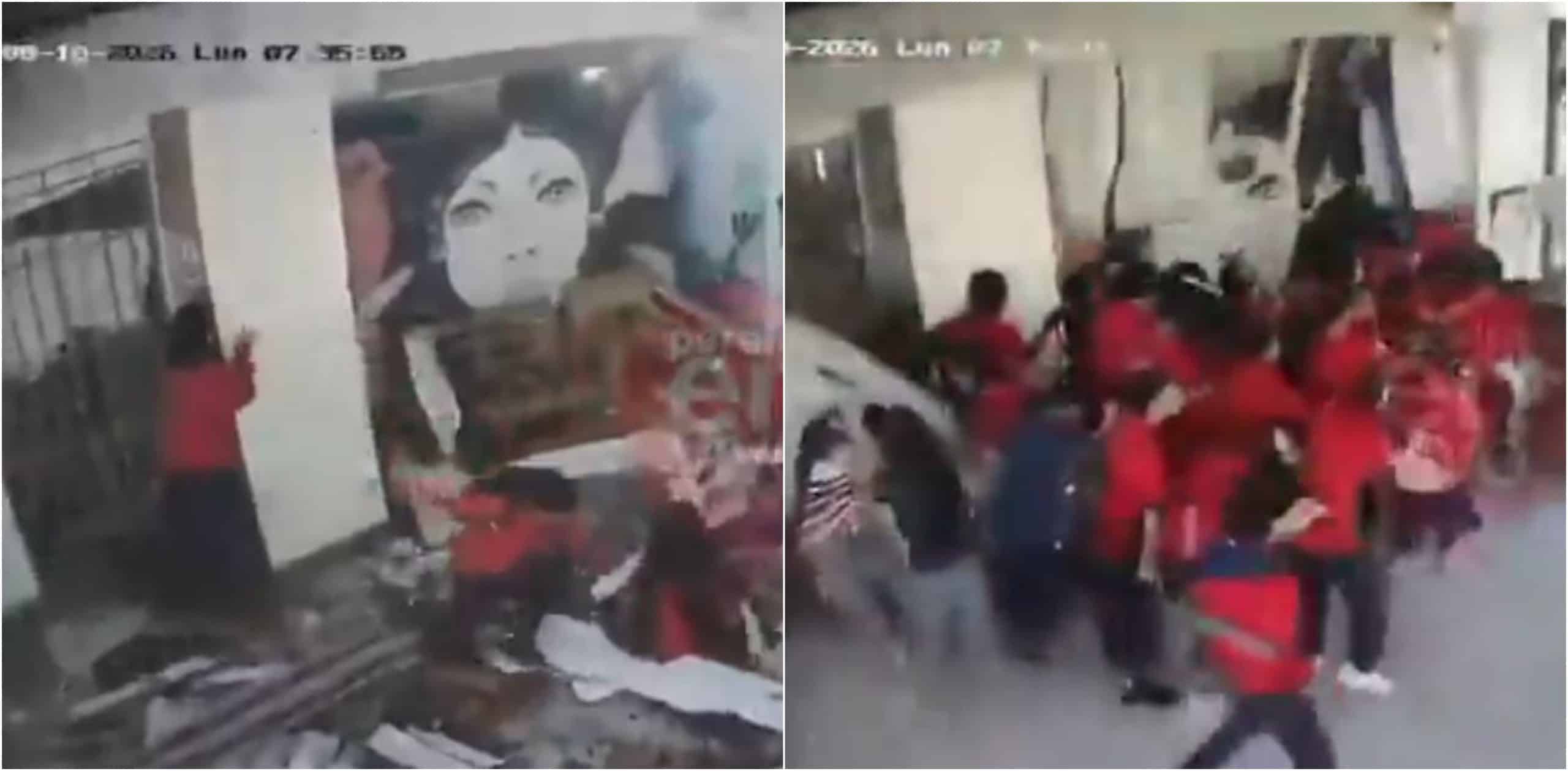 Video de cámara mostró momento exacto en que estudiantes de un colegio en Risaralda quedan atrapados por el terremoto