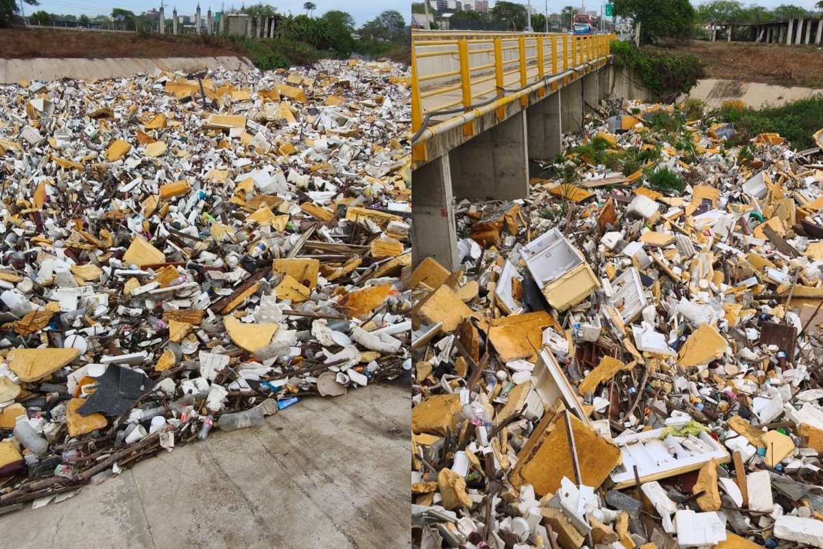 Alertan por manejo inadecuado de residuos arrojados al arroyo León en Barranquilla