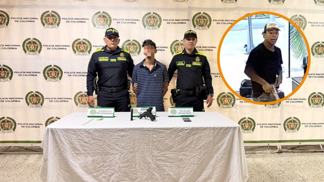 Capturan a presunto delincuente tras persecución e intercambio de disparos en Laureles
