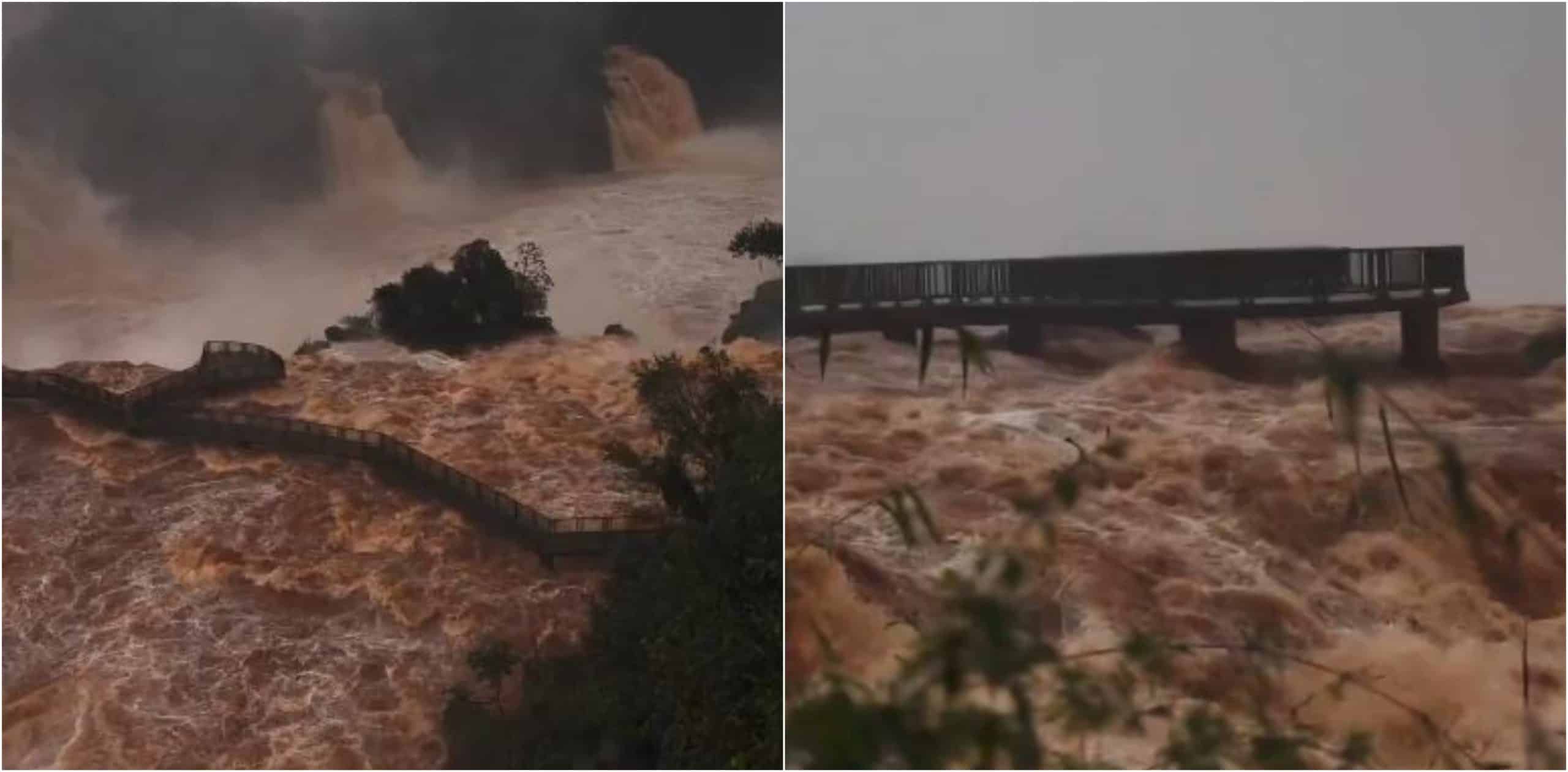 Así está la situación en los parques de las cataratas de Iguazú por la creciente de los ríos y las fuertes lluvias