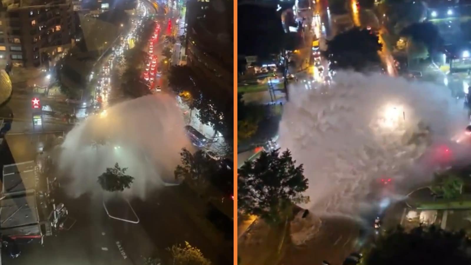 Impresionante daño en tubería matriz inunda calles completas en Bogotá