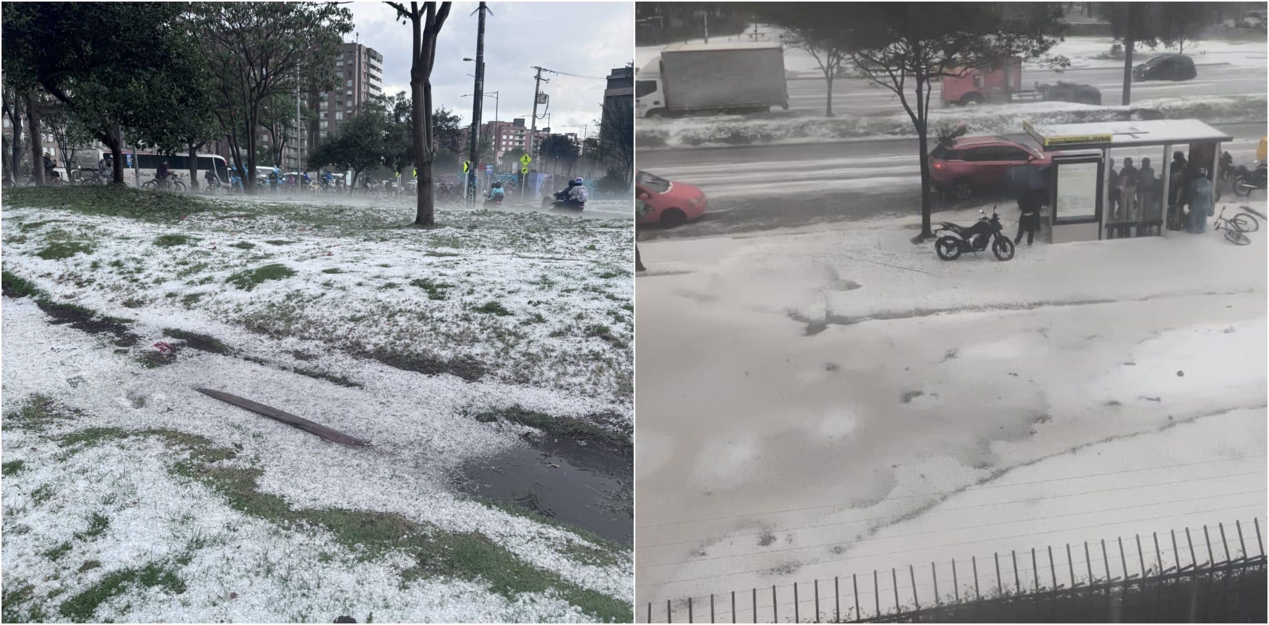 Nieve en Bogotá Fuerte granizada afectó la capital durante la tarde