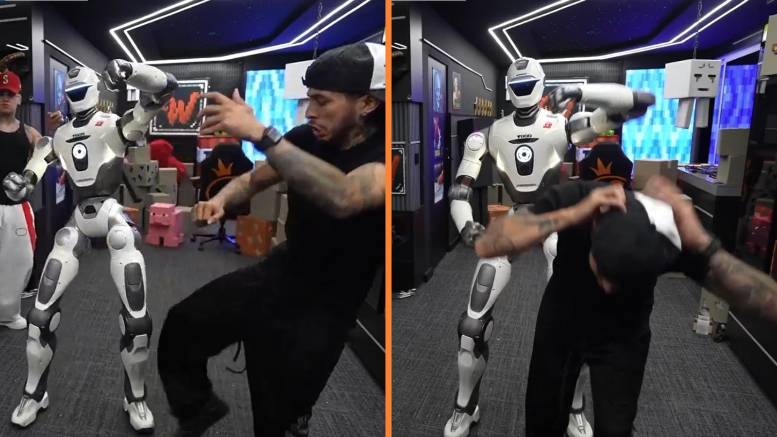 Robot le pegó tremendo puñetazo a Westcol y dañó su set en plena transmisión con Blessd