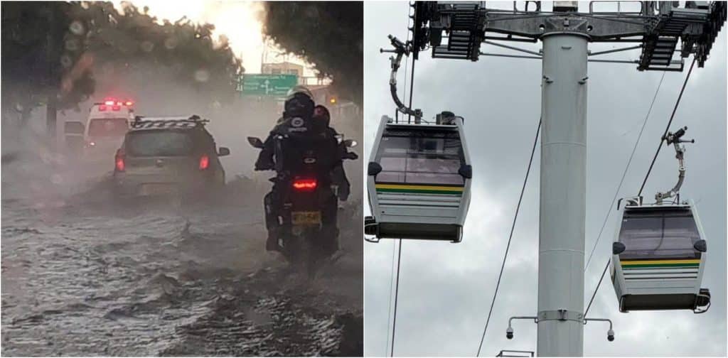 Aguacero en Medellín provoca inundaciones y suspensión del servicio del Metrocable