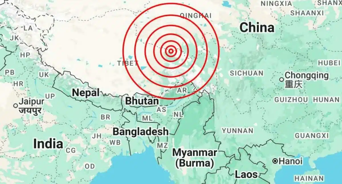 Videos del terremoto de magnitud 7 que sacudió la región china del Tíbet